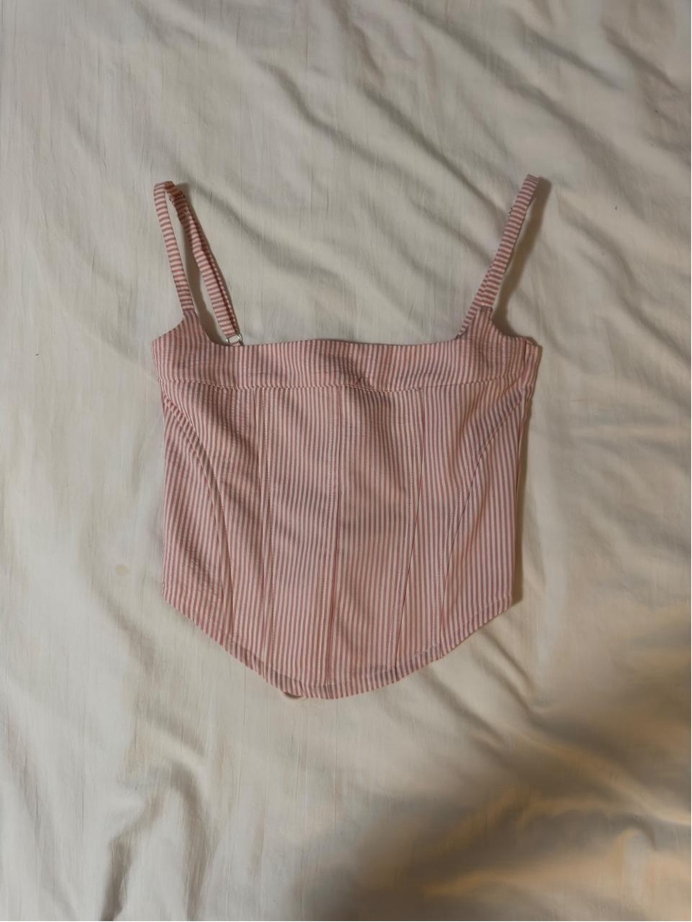 Edikted Pink & White Striped Bandeau Cami
